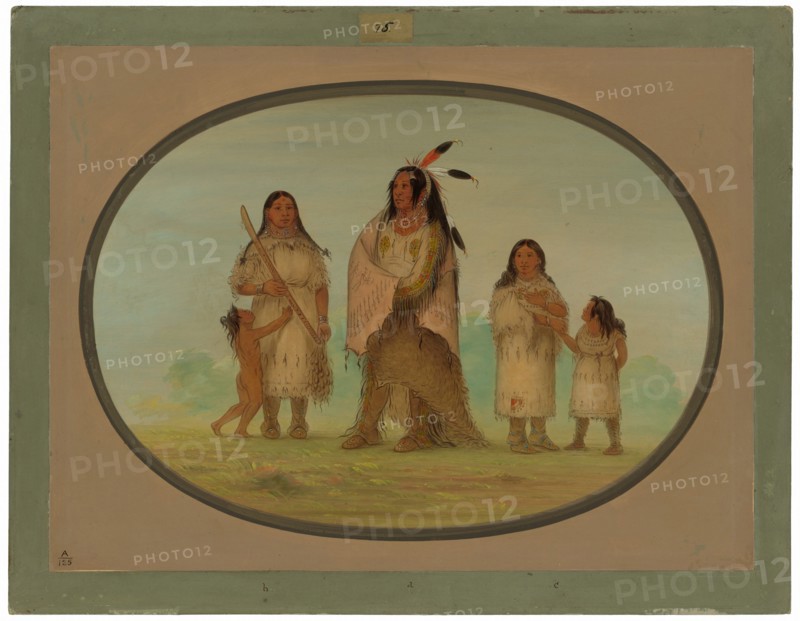 Assinneboine Warrior and His Family