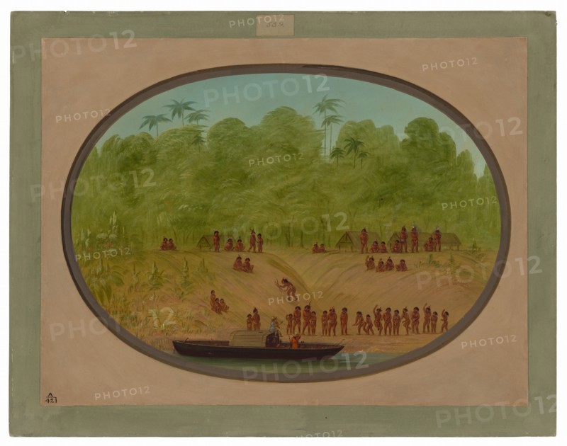 An Omagua Village - Boat Sketch
