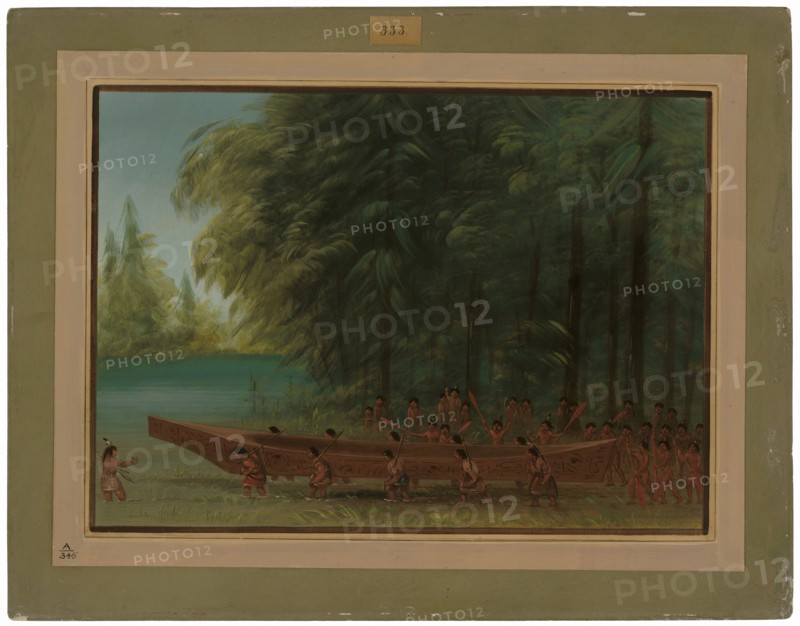 Launching a Canoe - Nayas Indians