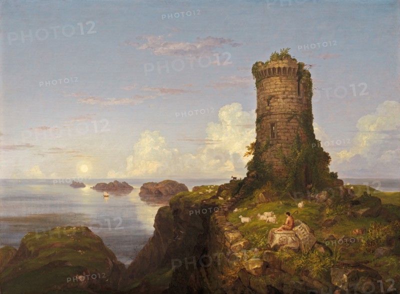 Italian Coast Scene with Ruined Tower