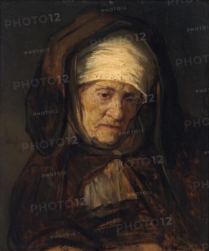 Head of an Aged Woman, 1655/1660. Creator: Workshop of Rembrandt.