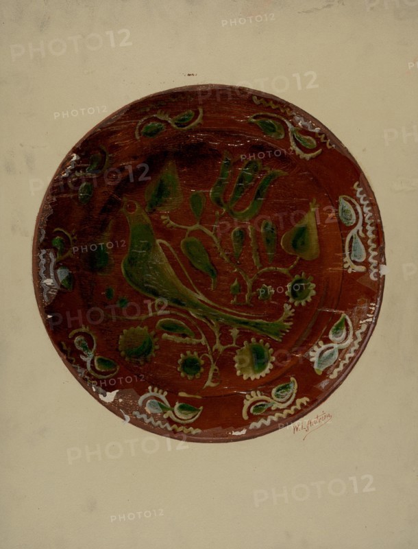 Pa. German Plate, c. 1938. Creator: William L Antrim.