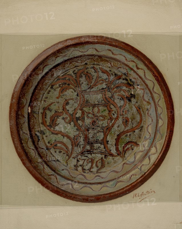 Pa. German Plate, c. 1937. Creator: William L Antrim.