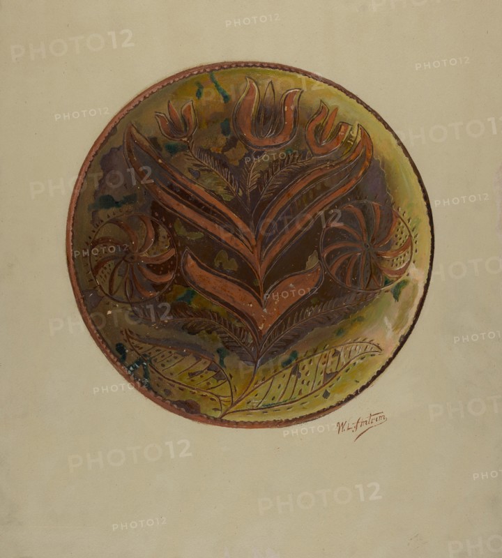 Pa. German Plate, c. 1937. Creator: William L Antrim.