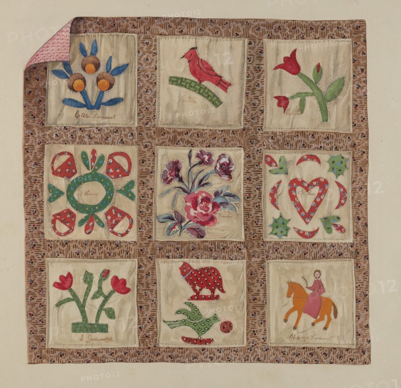 Doll Bed Applique Patchwork Quilt