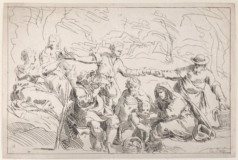 A Party Eating Outdoors
