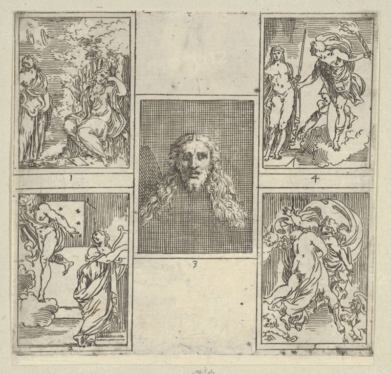 Five numbered scenes