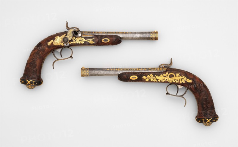 Cased Pair of Percussion Target Pistols with Loading and Cleaning Accessories