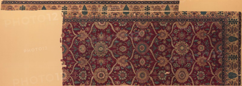 Fragments of a Carpet with Lattice and Blossom Pattern