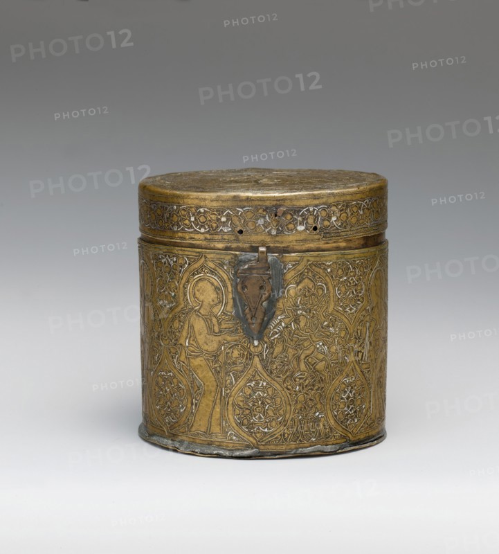 Pyxis Depicting Standing Saints or Ecclesiastics...