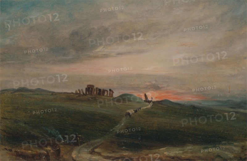 Stonehenge at Sunset;Stonehenge, 1836. after John Constable
