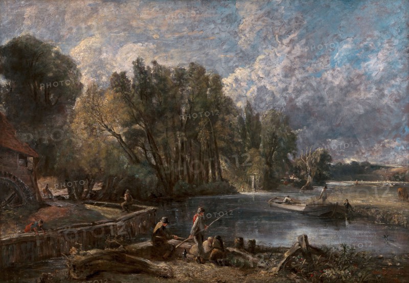 Stratford Mill;"The Young Waltonians";Stratford Mill on the River Stour;Stratford Mill, "The Young Waltonians", 1819 to 1820.