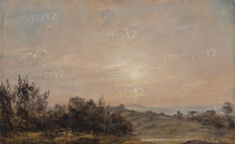 Hampstead Heath looking towards Harrow;Hampstead Heath at Sunset, looking towards Harrow;Hamstead Heath at sunset, Looking towards Harrow;Hampstead Heath at Sunset , Looking Towards Harrow;Harrow from the fields at Child's Hill, 1821 to 1822.