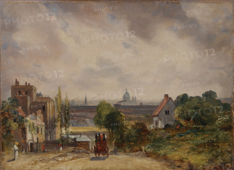 Sir Richard Steele's Cottage, Hampstead;A View of London, with Sir Richard Steele's House;Sir Richard Steele's Cottage;Hampstead Heath;Sir Richard Steele's Cottage at Hampstead;View of London with Sir Richard Steel's [sic] Cottage, 1831 to 1832.