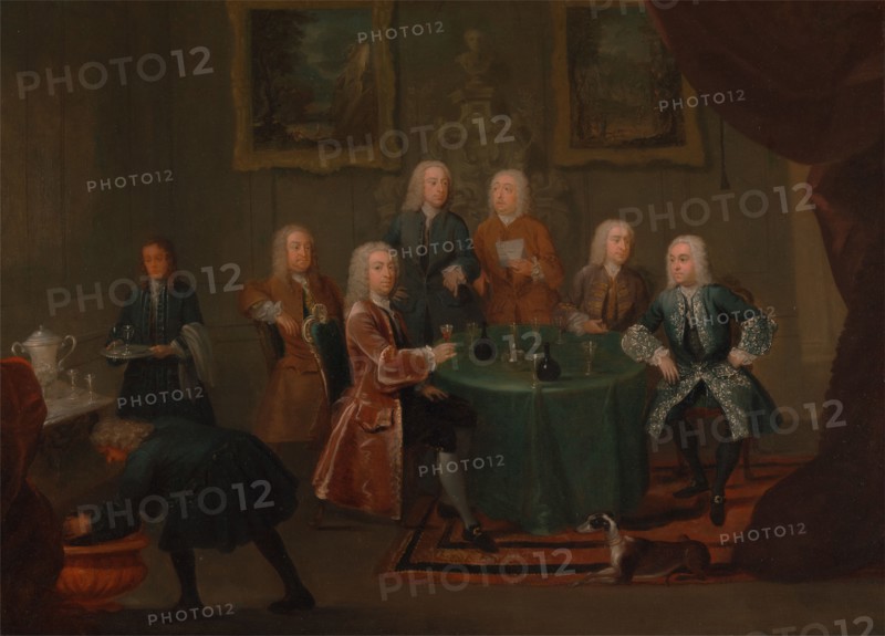 The Brothers Clarke with Other Gentlemen Taking Wine, between 1730 and 1735. Formerly attributed to William Hogarth.