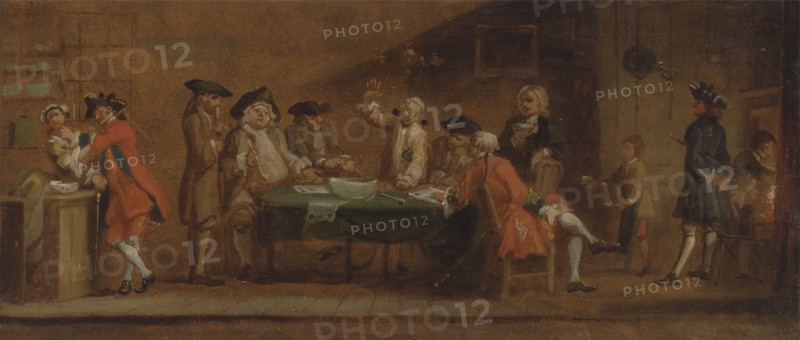 Figures in a Tavern or Coffee House;The Coffee House Politicians;Figures in a Coffee-House, ca. 1725 or after 1750. Formerly attributed to William Hogarth.