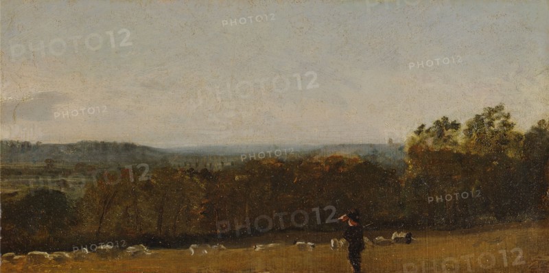 A Shepherd in a Landscape looking across Dedham Vale towards Langham;Dedham Vale with a Shepherd;Extensive Wooded Landscape with a Shepherd and Flock in the Foreground, ca. 1811.