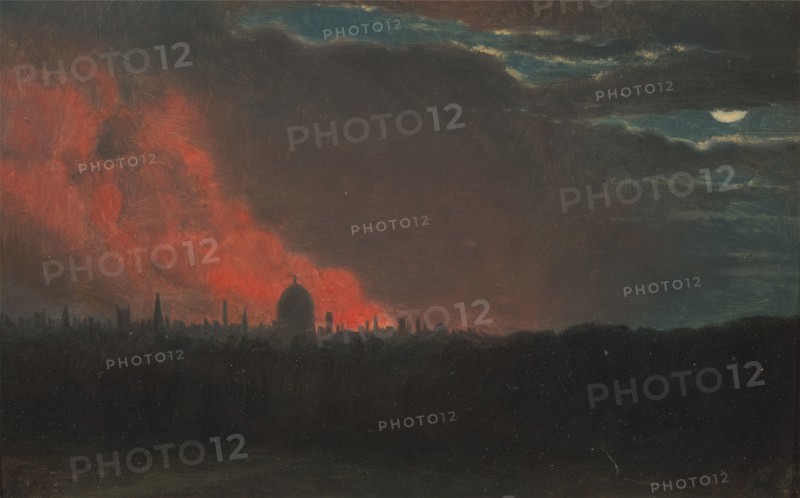 Fire in London, Seen from Hampstead;The Burning of the Houses of Parliament;Fire at the House of Parliament, Oct. 16, 1834, as seen from Hampstead;Fire in London, from Hampstead, ca. 1826.