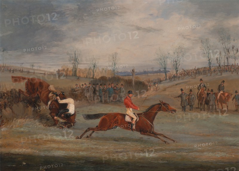 Scenes from a steeplechase: Near the Finish;A Steeplechase: Another Hedge, ca. 1845.