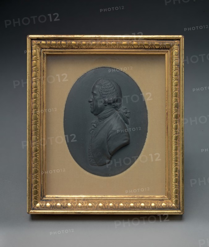 Portrait Medallion of Josiah Wedgwood, modelled in relief by Flaxman in profile, undated.