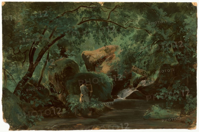 Forest Interior with a Painter, Civita Castellana, 1825/1830.