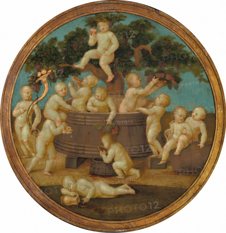 Putti with a Wine Press, c. 1500.