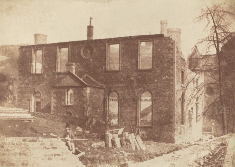Lady Glenorchy's Chapel during demolition, on the site of Waverley Station, c. 1846.