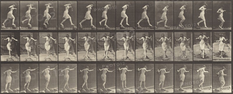 Plate Number 175. Crossing brook on stepping-stones with a fishing pole and can, 1887.