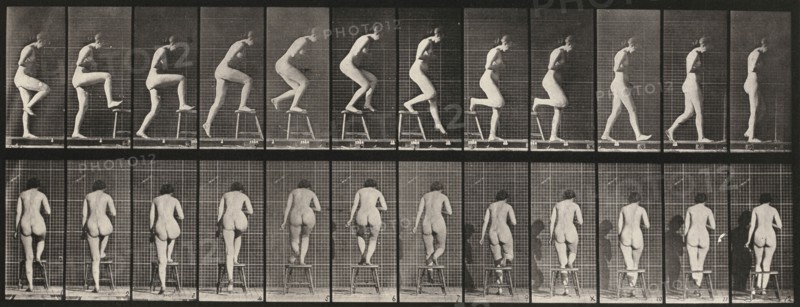 Plate Number 180. Stepping on and over a chair, 1887.