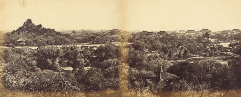 View of the Imperial Winter Palace, Pekin, Showing the Artificial Hill, October 29, 1860, 1860.