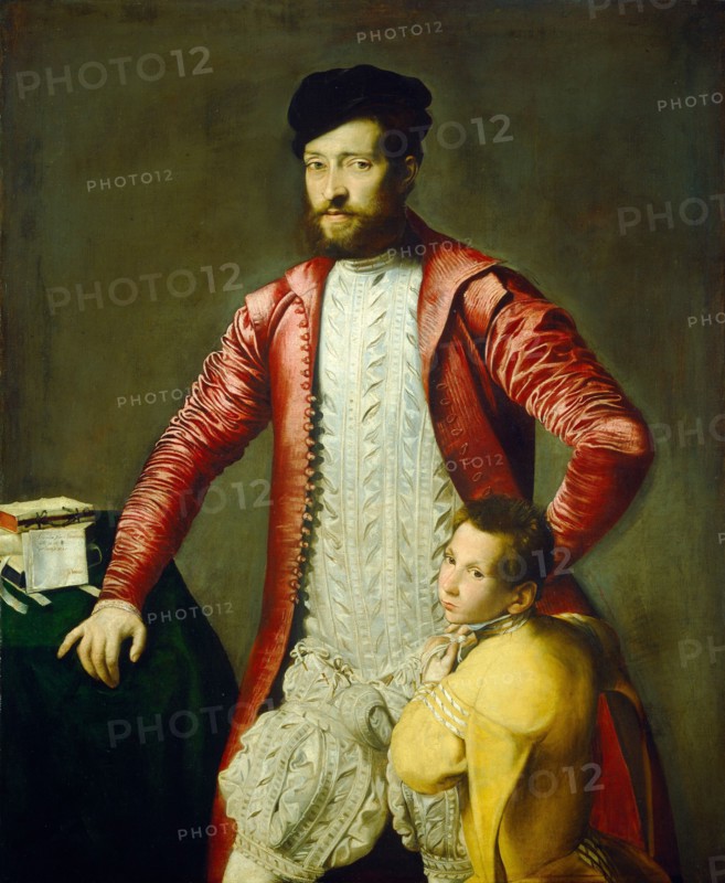 Alessandro Alberti with a Page, possibly 1544/1545. The artist may be Gian Paolo Pace.