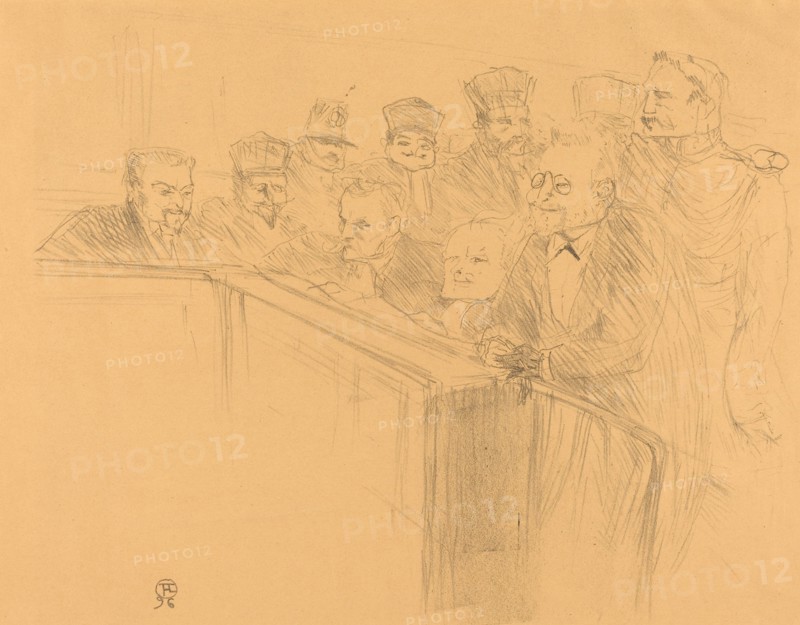 Dupas Deposition (Déposition Dupas), 1896. Eugene Dupas giving evidence during the deposition of Emile Arton
