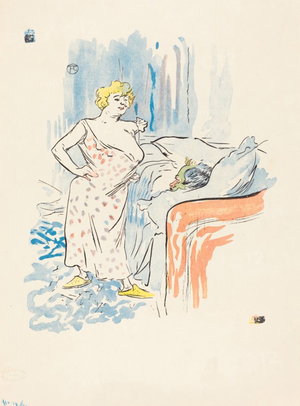 Man and Woman. Observations of daily life inside a Parisian brothel where Lautrec resided.