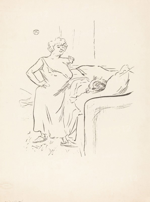 Man and Woman. Observations of daily life inside a Parisian brothel where Lautrec resided.