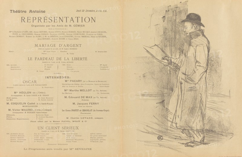 Mariage d'argent; Le Fardeau de la liberté; Un Client sérieux [recto], 1897.