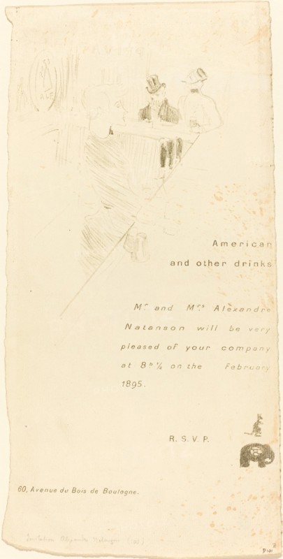 Mr. and Mrs. Alexandre Natanson Invitation, 1895.