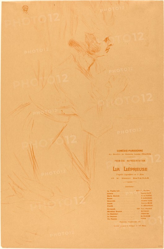 Program for "La lepreuse" (Programme pour "La lépreuse"), 1896. Comic-opera by Sylvio Lazzari.