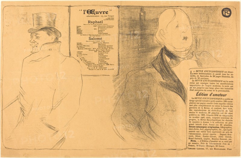 Raphaël; Salomé, 1896. Program for a double bill with portraits of Romain Coolus and Oscar Wilde