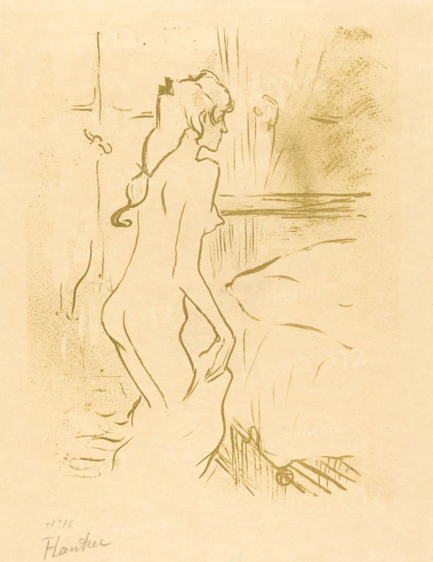 Study of a Woman (Etude de femme), 1893. Observations of daily life inside a Parisian brothel where Lautrec resided.