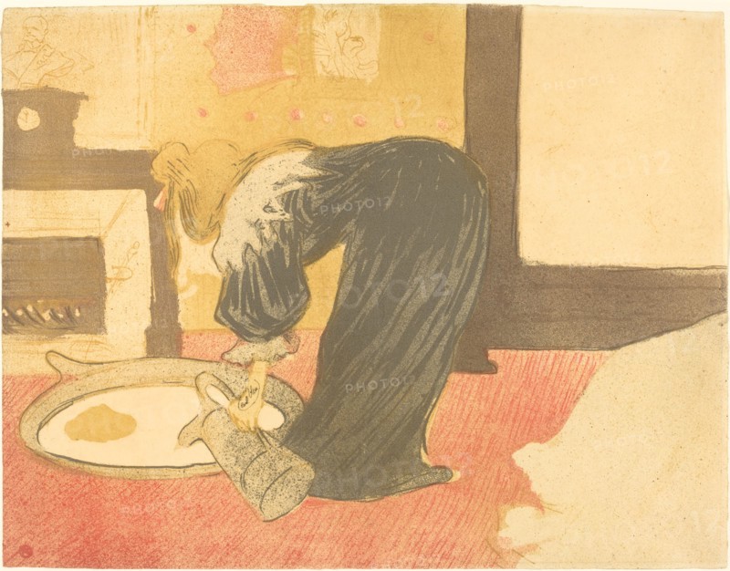 Woman at the Tub (Femme au tub), 1896. Observations of daily life inside a Parisian brothel where Lautrec resided.