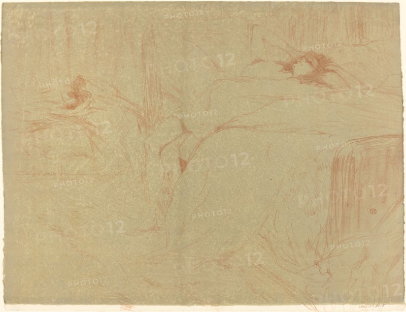 Woman on Her Back (Femme sur le dos), 1896. Observations of daily life inside a Parisian brothel where Lautrec resided.