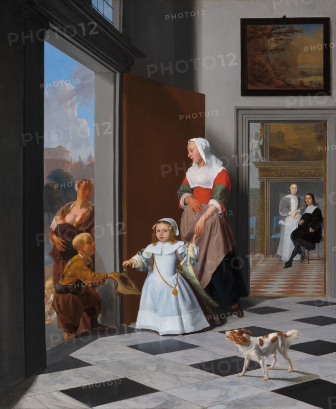 A Nurse and a Child in an Elegant Foyer, 1663.