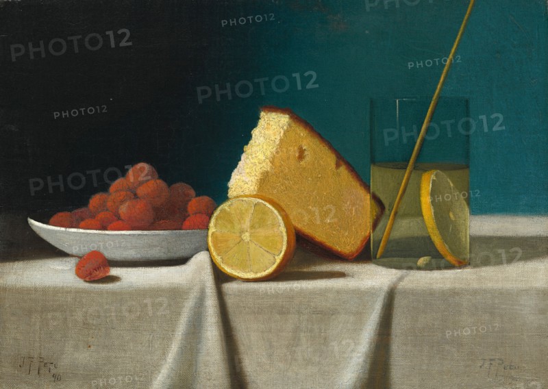Still Life with Cake, Lemon, Strawberries, and Glass, 1890.