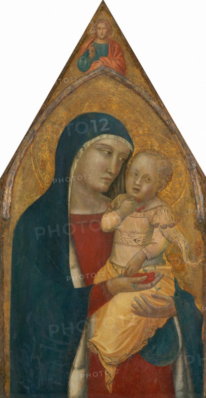 Madonna and Child, with the Blessing Christ [middle panel], probably 1340.