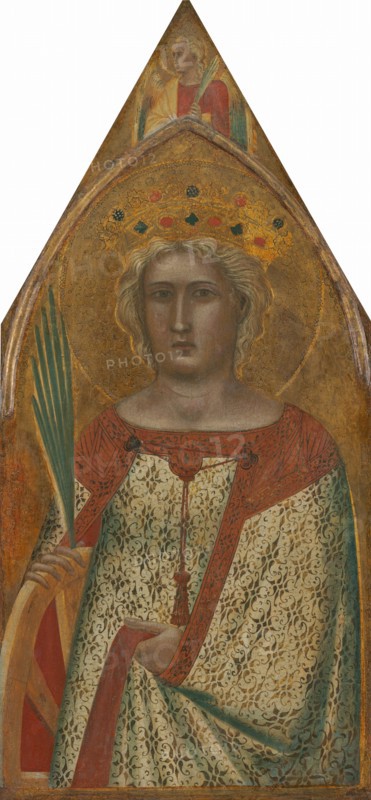 Saint Catherine of Alexandria, with an Angel [right panel], probably 1340.