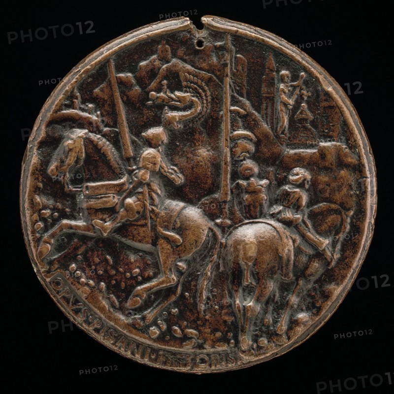 Filippo Maria Visconti Riding in a Mountainous Landscape [reverse], c. 1441.