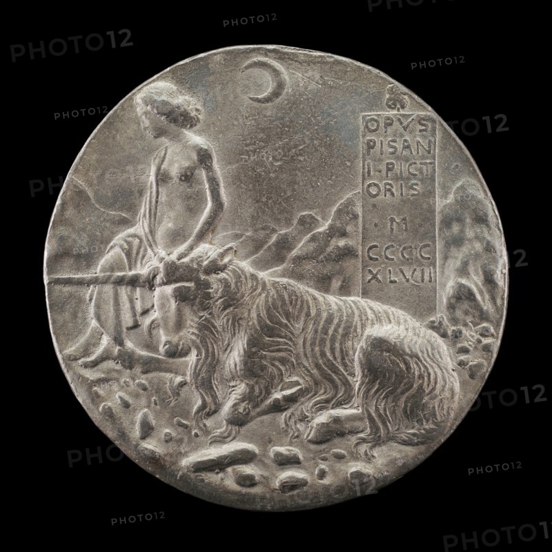 Innocence and Unicorn in a Moonlit Landscape [reverse], 1447.