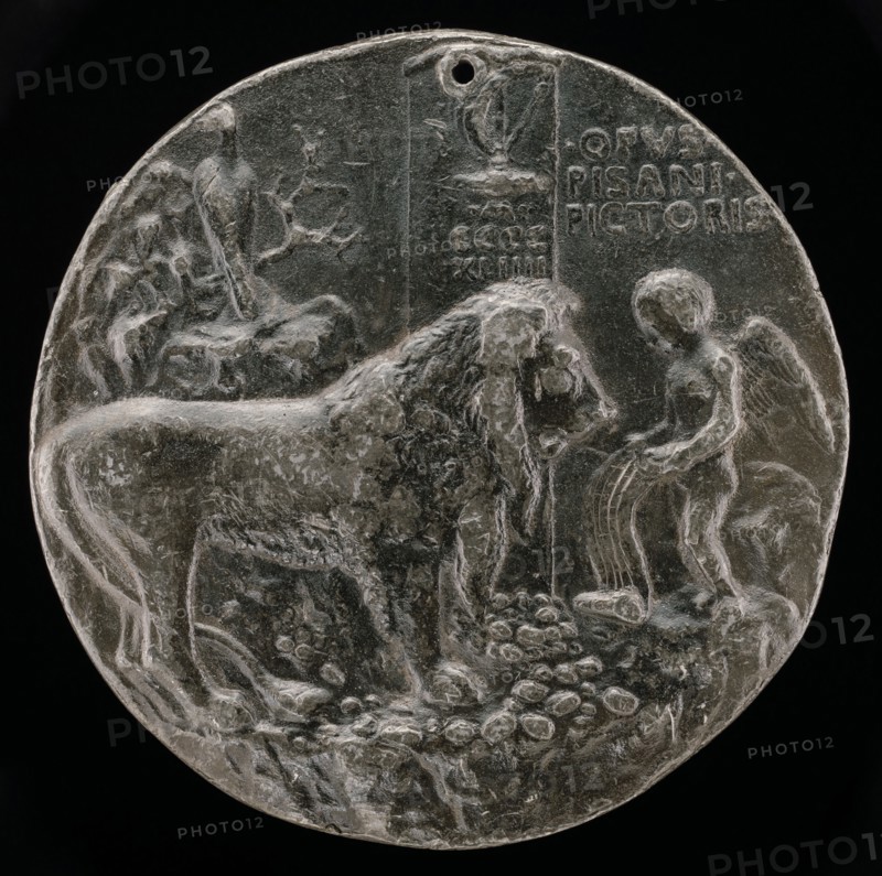 Lion Being Taught by Cupid to Sing [reverse], 1444.
