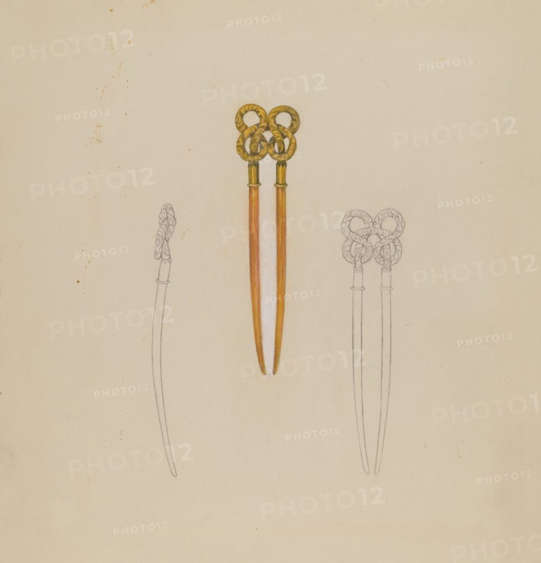 Amber Hairpin, 1935/1942.