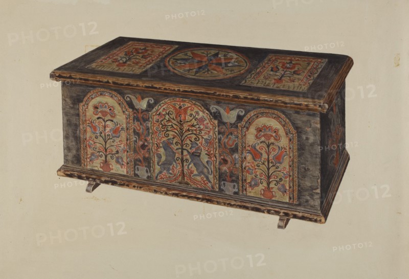 Pa. German Dowry Chest, 1935/1942. Creator: Unknown.